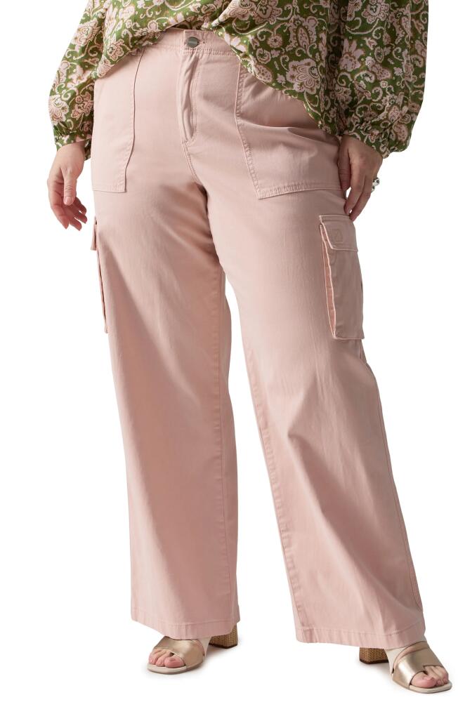 Sanctuary Reissue Wide Leg Cargo Pants in Rose Smoke Cover