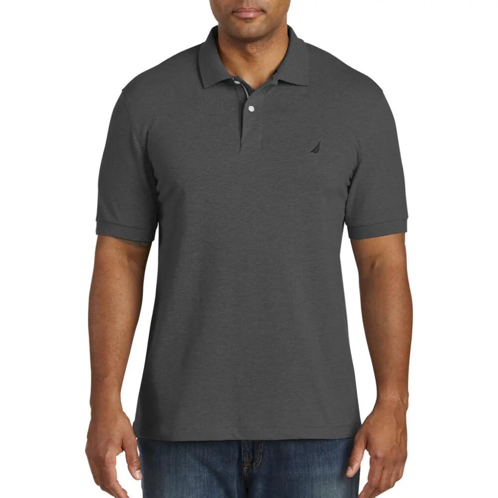 Nautica Stretch Piqué Polo Shirt in Charcoal Heather Cover