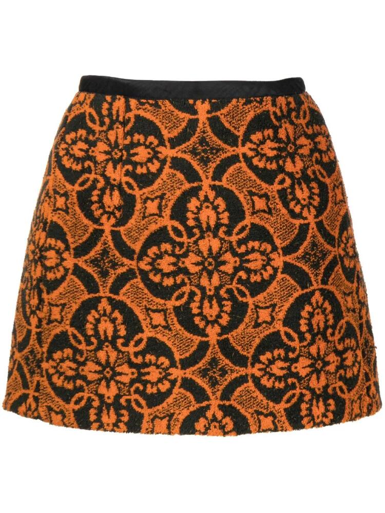 Marine Serre Oriental Towels A-line miniskirt - Orange Cover