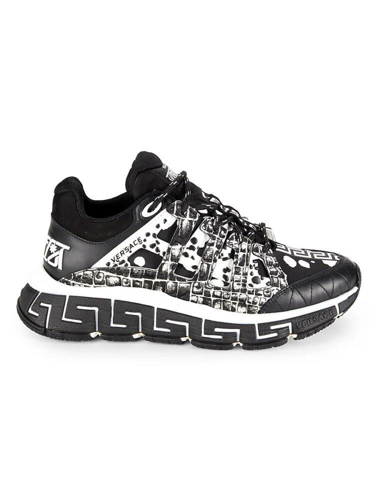 Versace Men's Greca Caged Running Sneakers - Black Cover