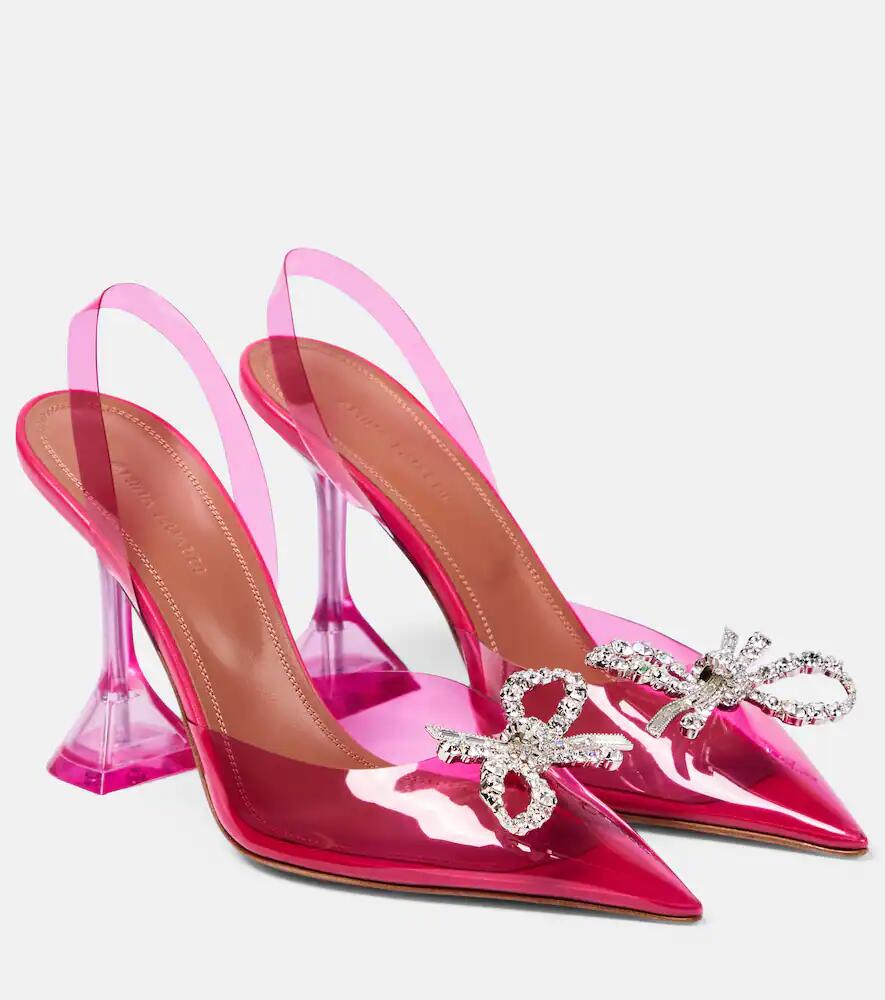 Amina Muaddi Rosie embellished PVC slingback pumps Cover