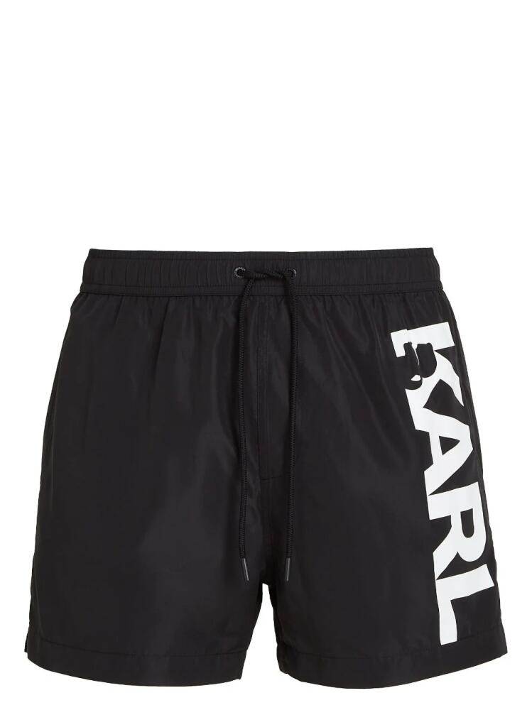 Karl Lagerfeld logo-print swim shorts - Black Cover