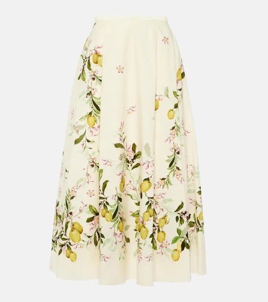 Giambattista Valli Printed cotton poplin midi skirt Cover