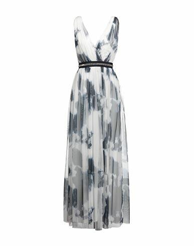 Ermanno Firenze Woman Maxi dress White Polyester, Metal Cover