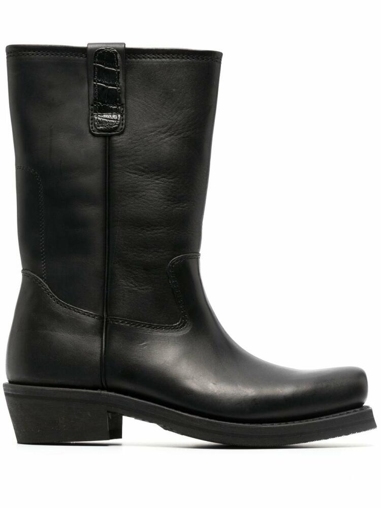 OUR LEGACY Flat-Toe leather boots - Black Cover