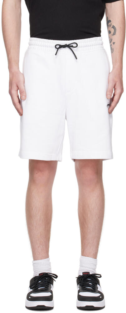 Hugo White Embroidered Shorts Cover