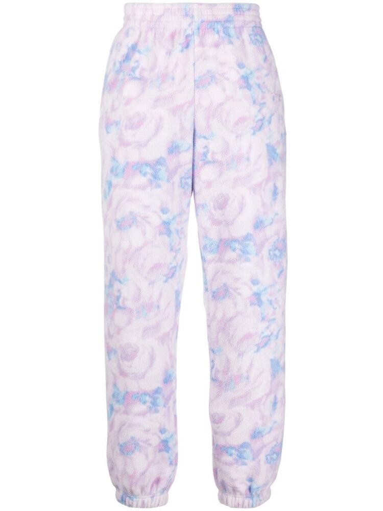 Martine Rose textured floral-print track pants - Purple Cover