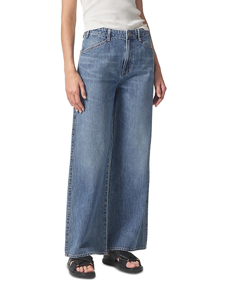 Citizens of Humanity Paloma Cotton Wide Leg Utility Jeans in Poolside Cover