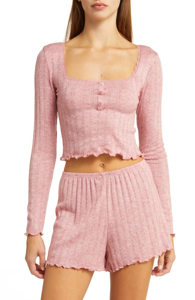 BP. Pointelle Rib Short Pajamas in Mauve Cover