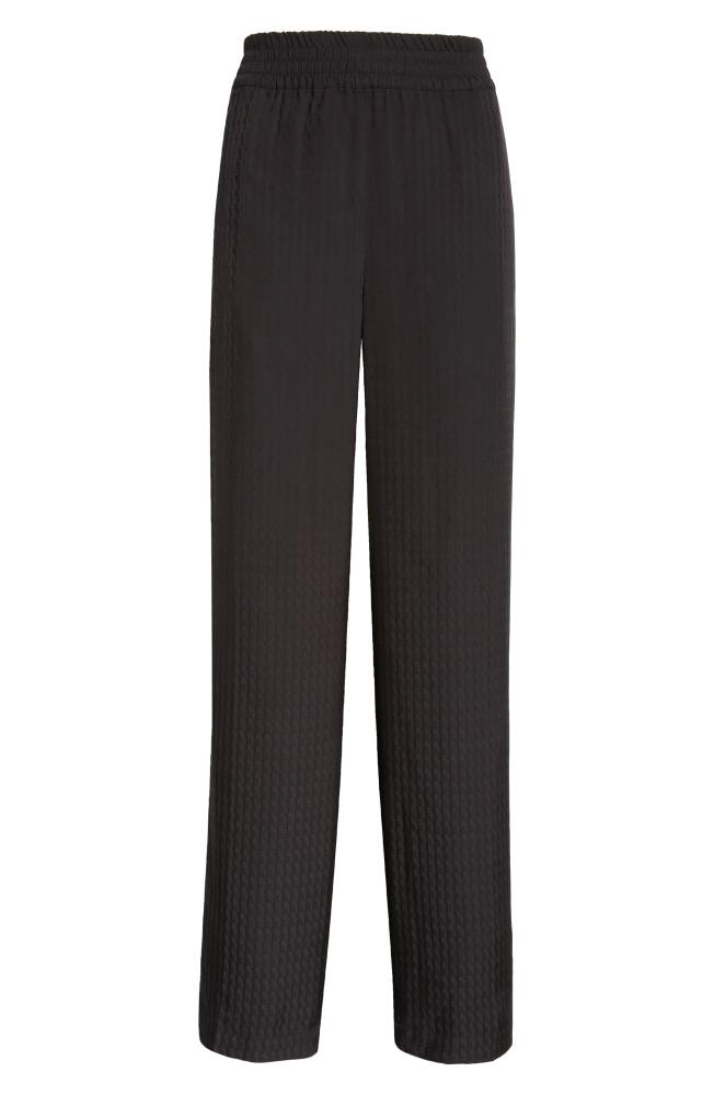 Victoria Beckham Textured Stripe Pajama Pants in Black Cover