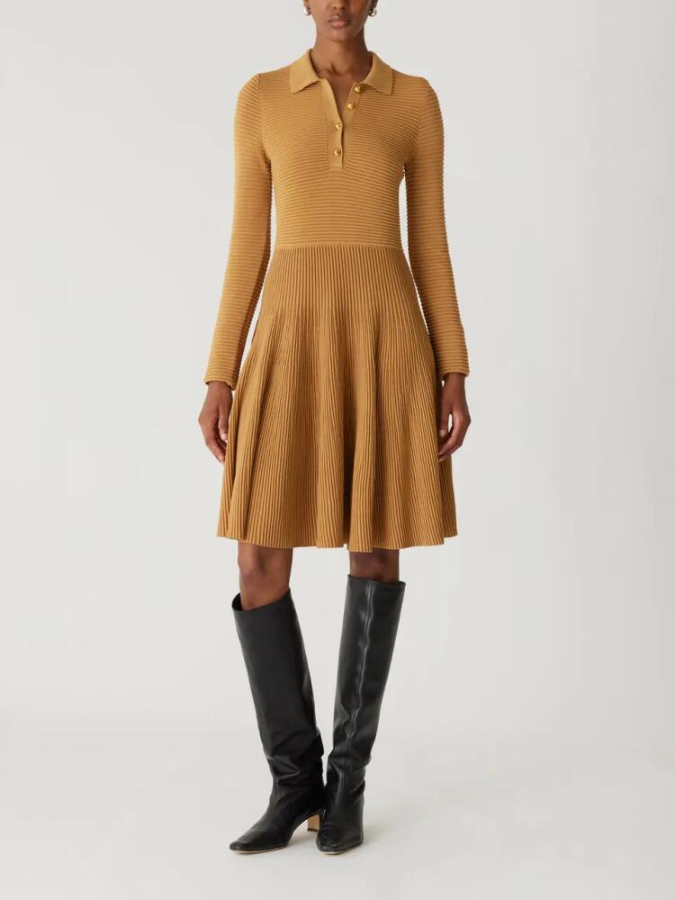 Rebecca Taylor Ottoman Knit Ls Dress in Camel Cover