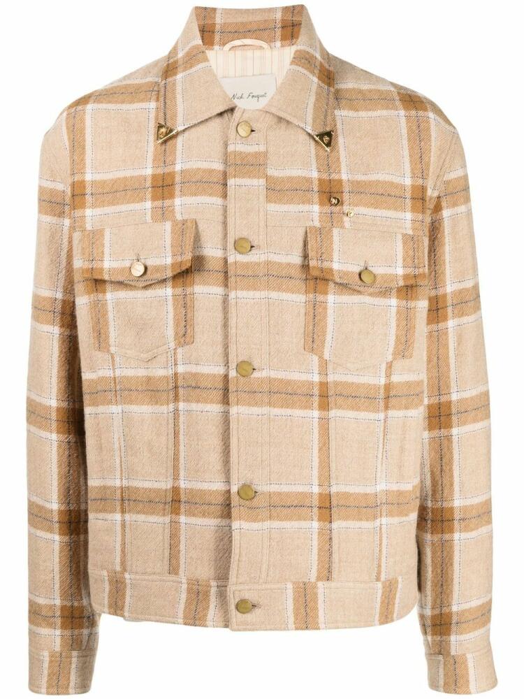 Nick Fouquet plaid-check print shirt jacket - Brown Cover