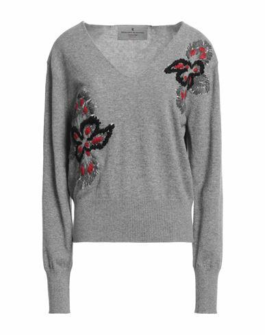 Ermanno Scervino Woman Sweater Grey Cashmere, Virgin Wool, Acrylic Cover