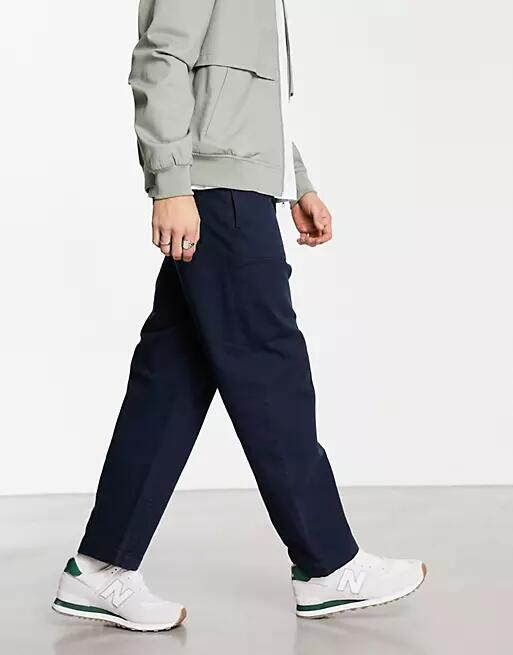 Selected Homme loose fit workwear pants in navy - part of a set Cover