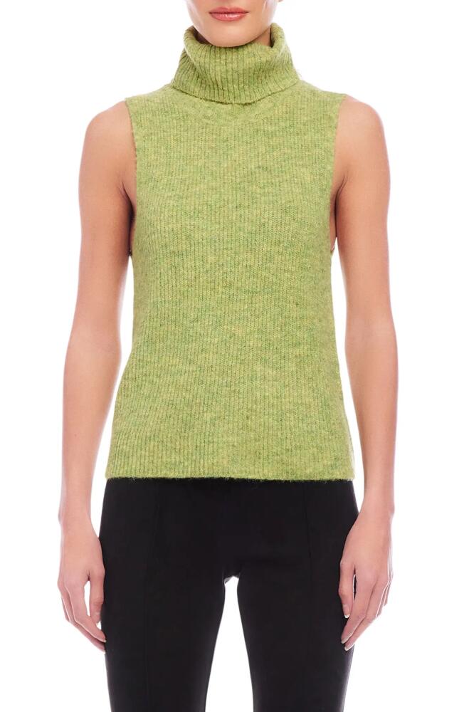 FIFTEEN TWENTY Kelli Rib Sleeveless Turtleneck Sweater in Green Cover