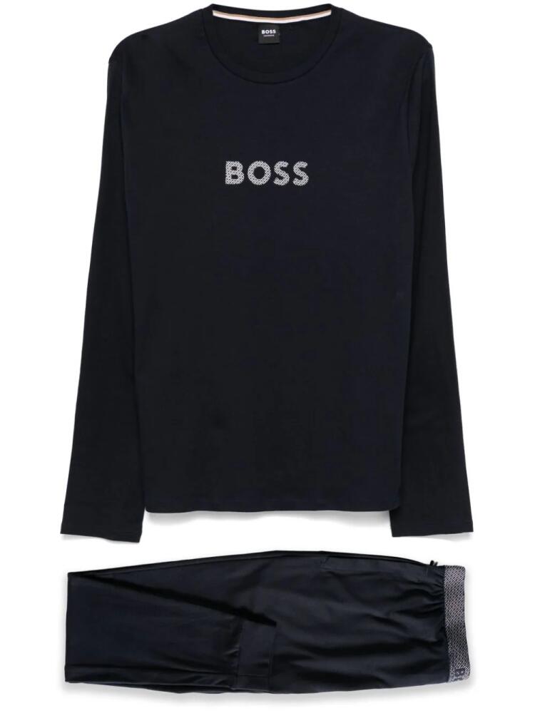 BOSS logo-print pajamas - Blue Cover