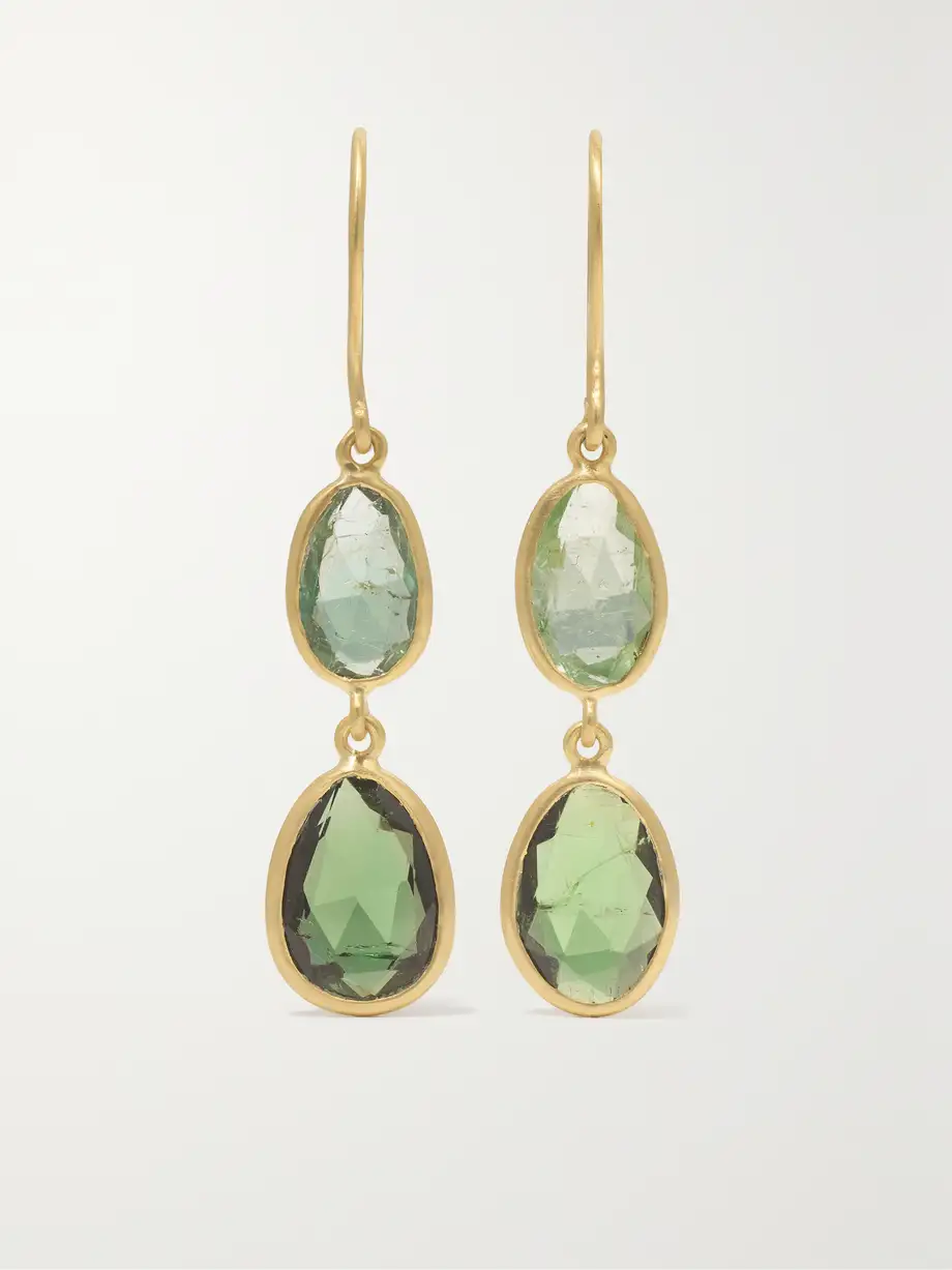 Pippa Small - 18-karat Gold Emerald Earrings - Green Cover