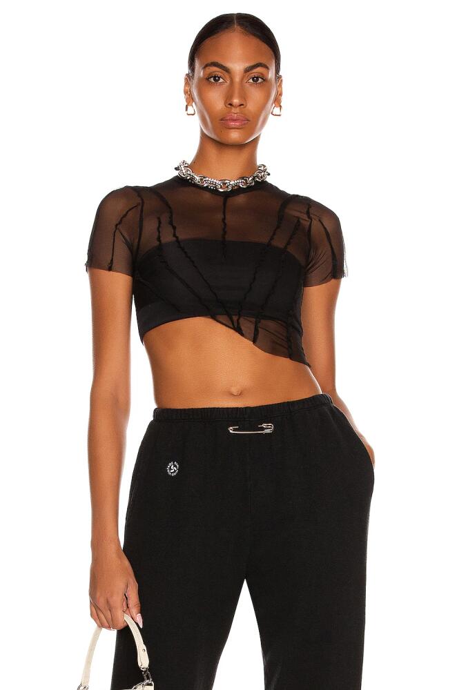 SAMI MIRO VINTAGE Asymmetric Mesh Tee in Black Cover