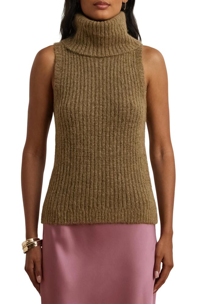 Lauren Ralph Lauren Metallic Sleeveless Turtleneck Sweater in Brown Cover