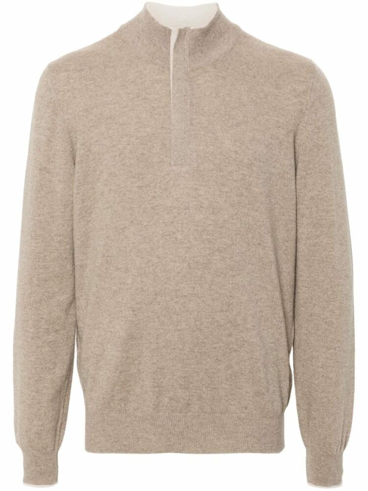 Fileria contrasting-trim sweater - Neutrals Cover