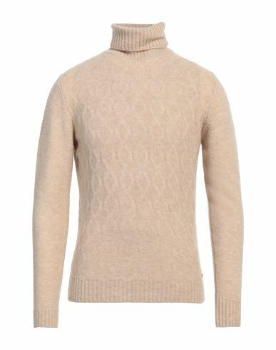 Brooksfield Man Turtleneck Beige Wool, Polyamide Cover