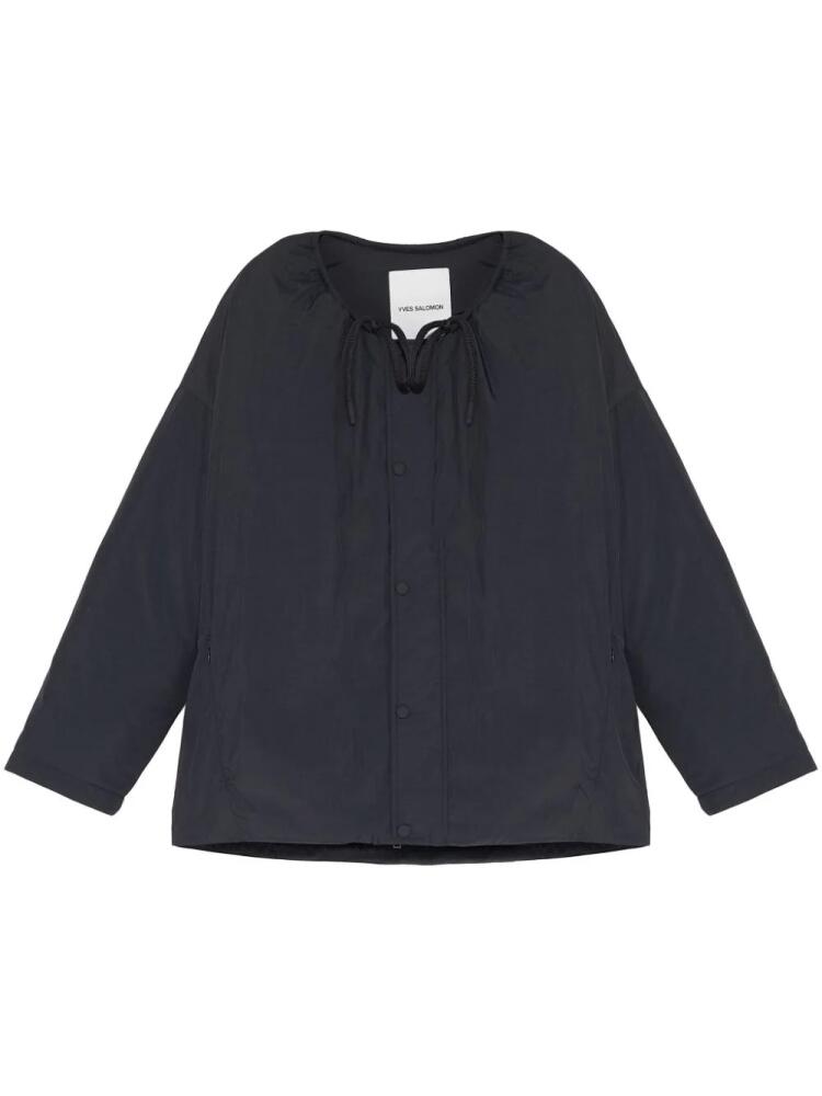 Yves Salomon drawstring-neck down jacket - Blue Cover