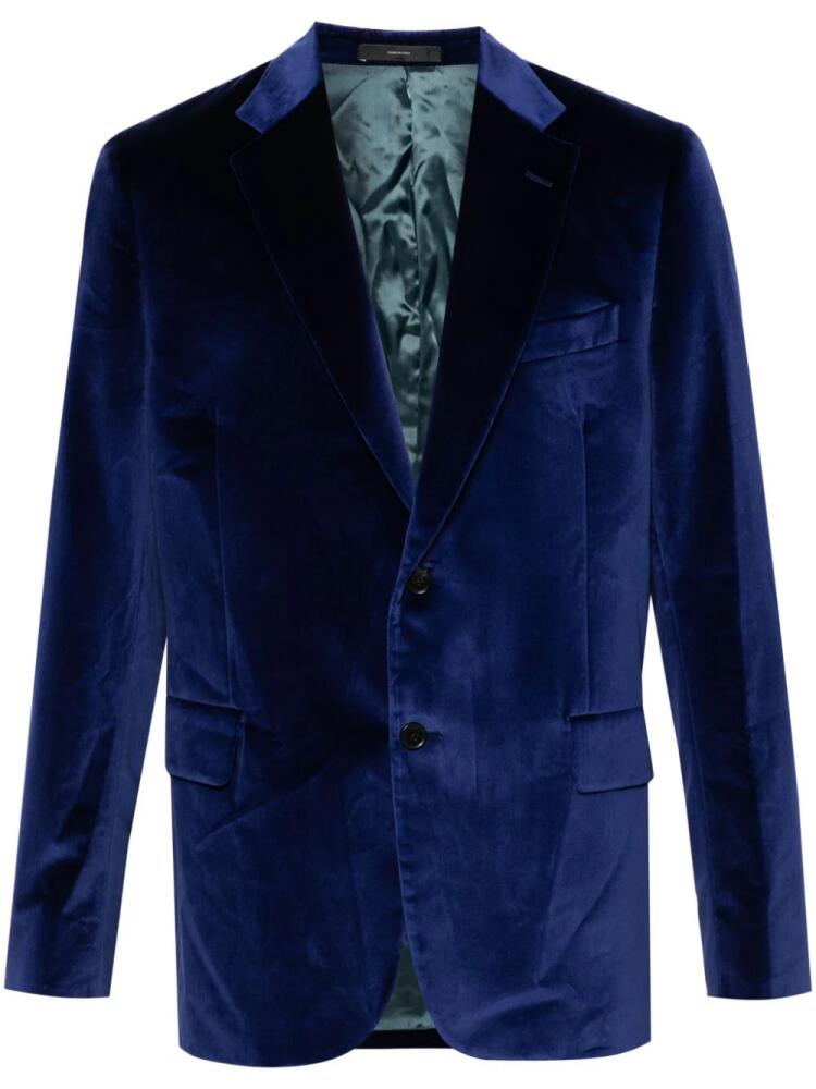 Paul Smith single-breasted velvet blazer - Blue Cover