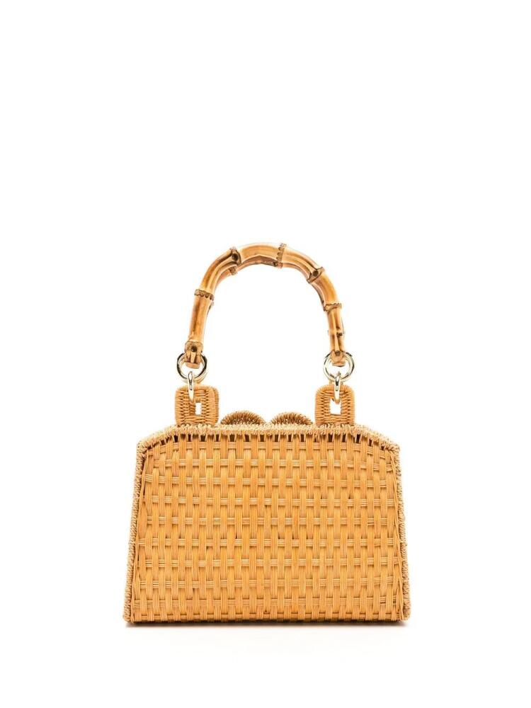 SERPUI Lolita woven basket tote bag - Brown Cover