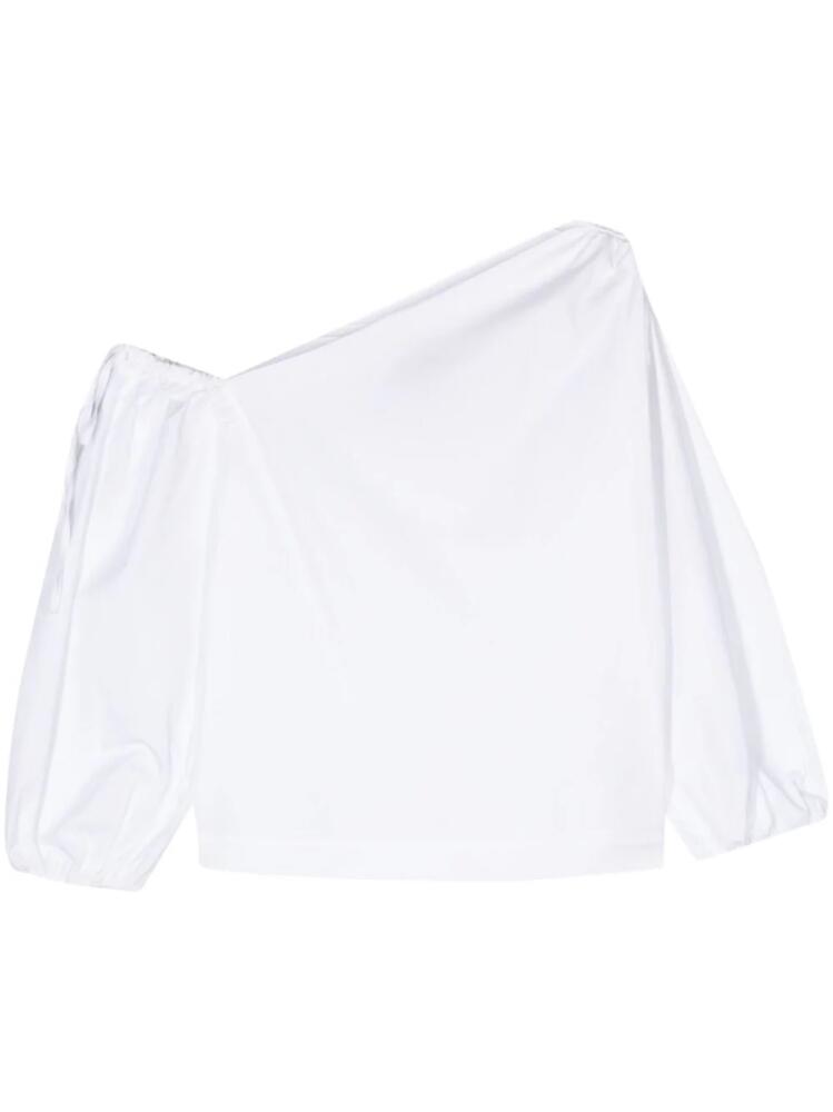 Semicouture one-shoulder poplin blouse - White Cover