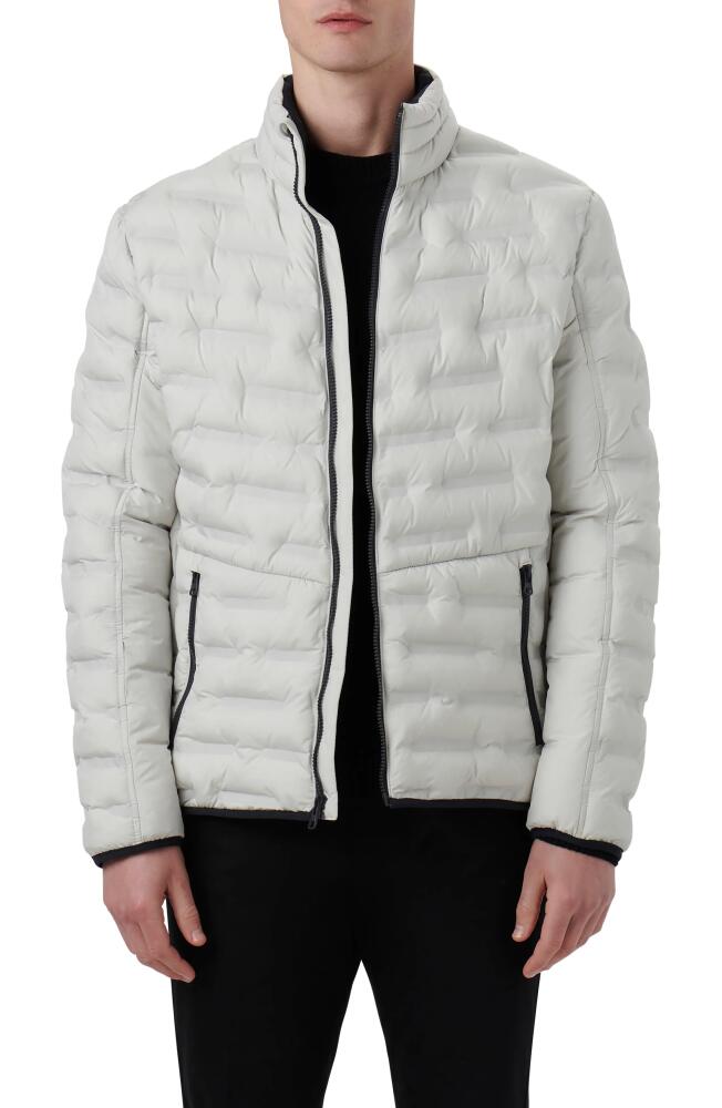 Bugatchi Quilted Bomber Jacket in Stone Cover