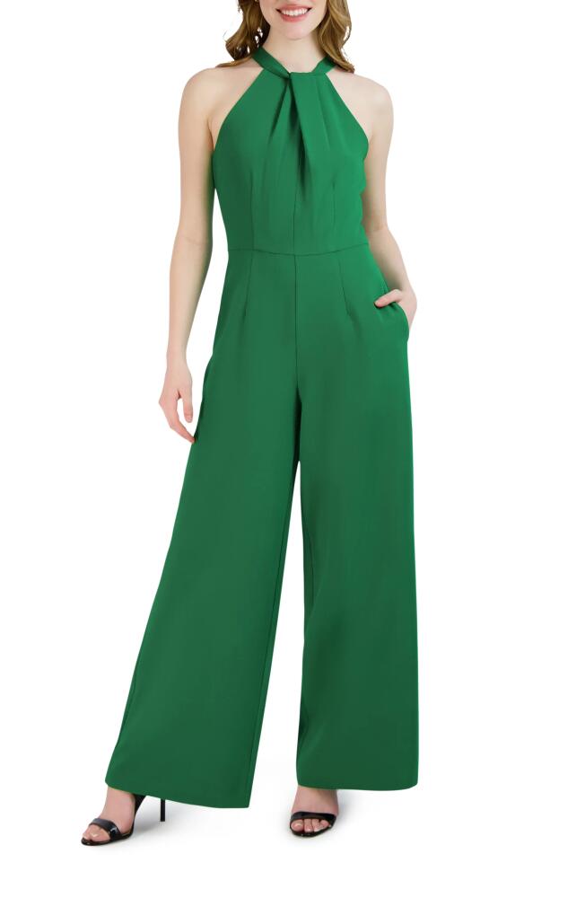 Julia Jordan Halter Neck Wide Leg Jumpsuit in Kelly Green Cover