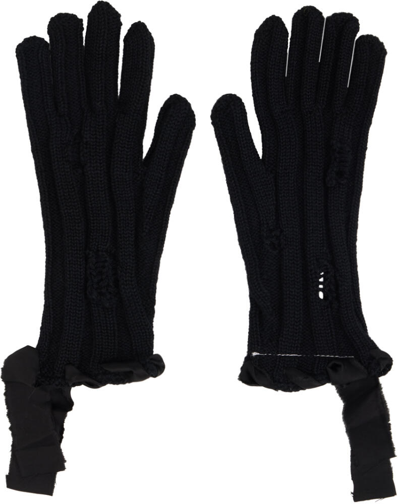 MM6 Maison Margiela Black Distressed Gloves Cover