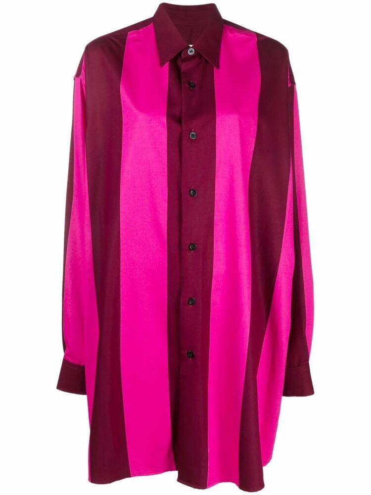 AMI Paris vertical stripe shirtdress - Pink Cover