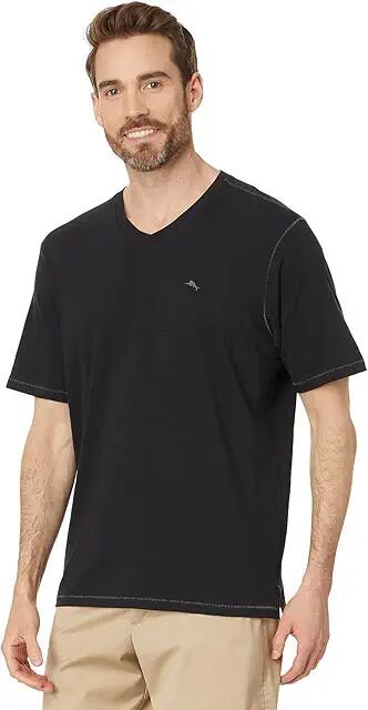 Tommy Bahama Bali Beach Vee Short Sleeve (Black) Men's Short Sleeve Knit Cover