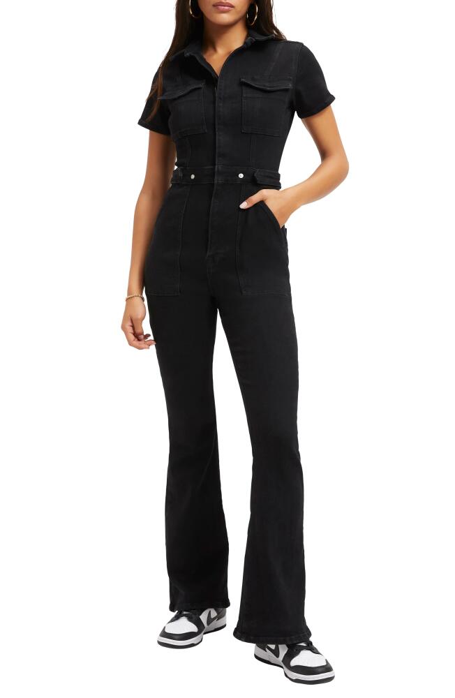 Good American Fit for Success Bootcut Jumpsuit in Black001 Cover