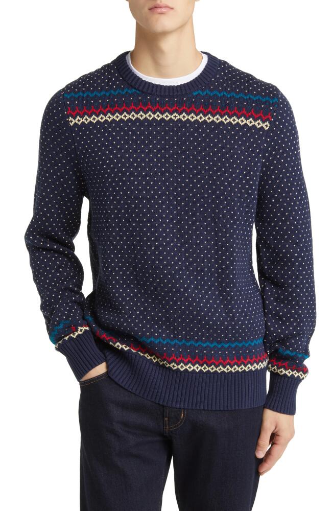 Brooks Brothers Snowflake Jacquard Cotton Crewneck Sweater in Multifi Cover