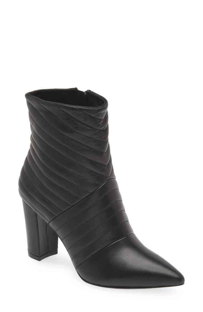 KOKO + PALENKI Astrology Quilted Pointed Toe Bootie in Black Leather Cover