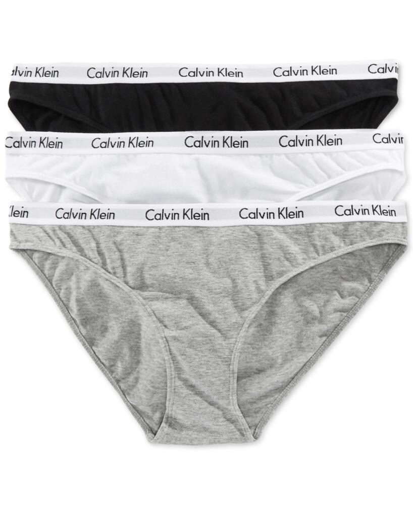 Women's Calvin Klein Carousel 3-Pack Bikini Panty Set - Black/White/Grey Heather Cover