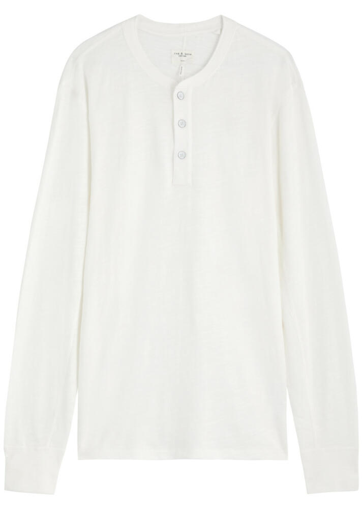 Rag & Bone Classic Flame Cotton Henley top - White Cover