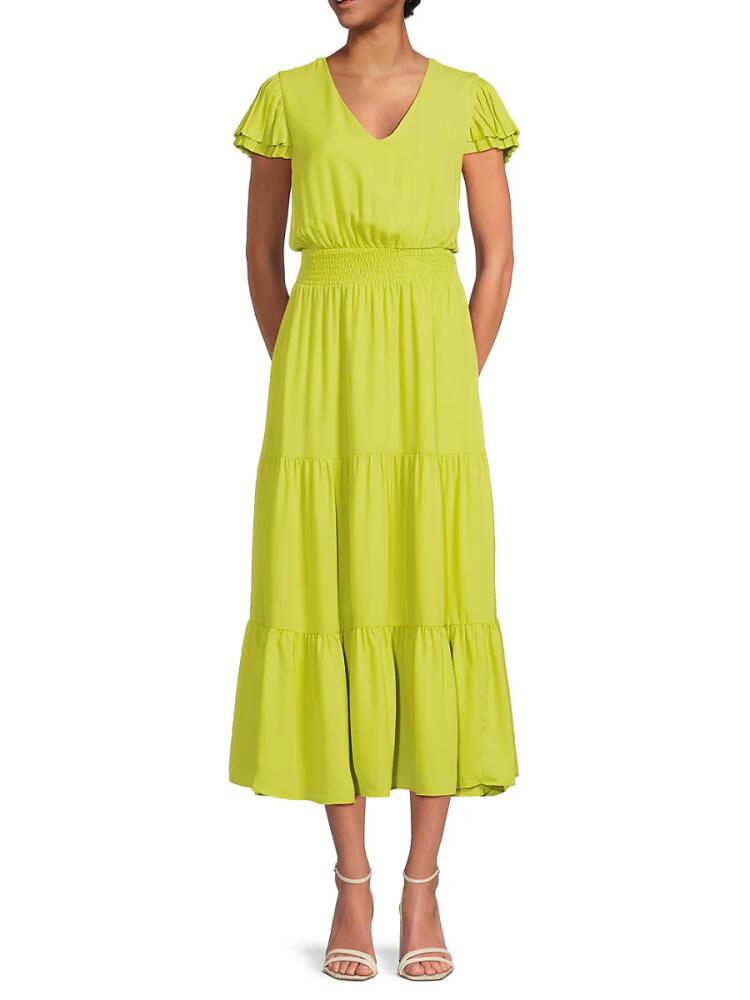 NANETTE nanette lepore Women's Tiered Midi Dress - Citrine Cover