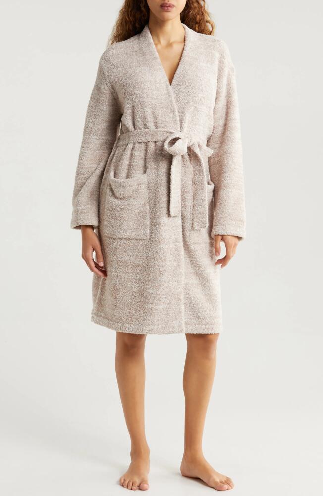 barefoot dreams CozyChic® Short Robe in Heather Feather/Almond Cover