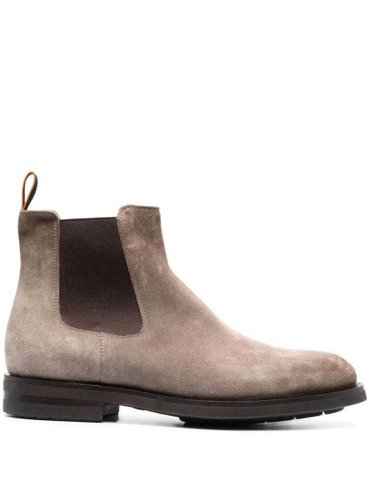 Santoni round-toe suede ankle boots - Brown Cover