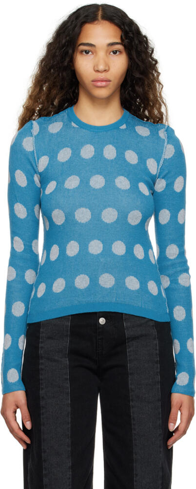 MM6 Maison Margiela Blue Polka Dot Sweater Cover