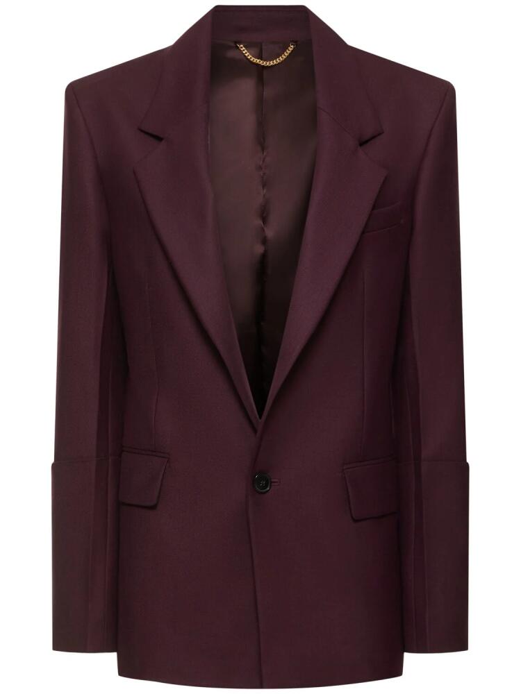 VICTORIA BECKHAM Fluid Wool Blend Single Breasted Jacket Cover