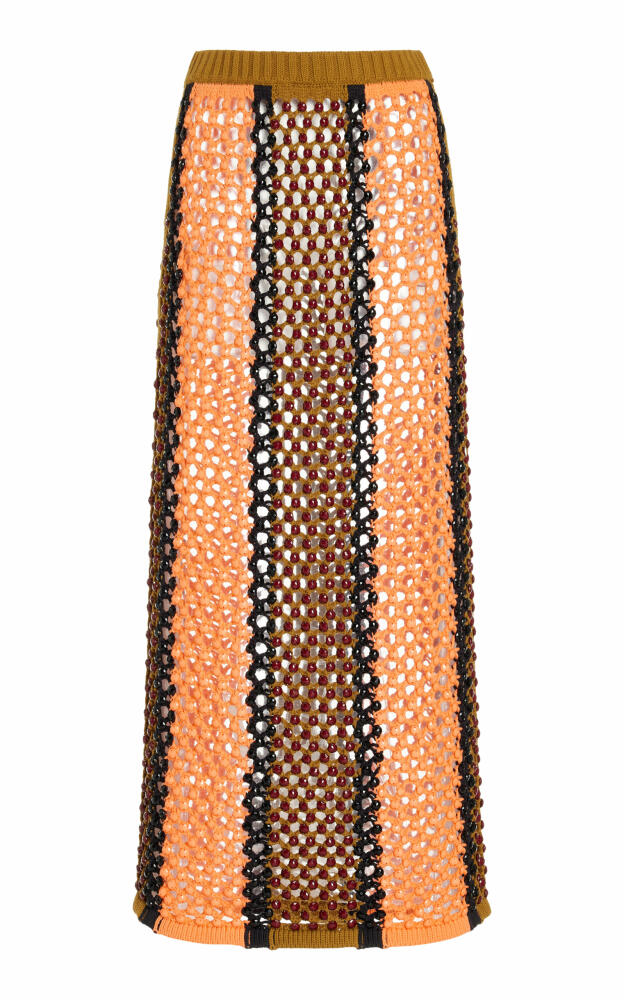 Diotima - Spice Cotton Crystal-Mesh Midi Skirt - Multi Cover