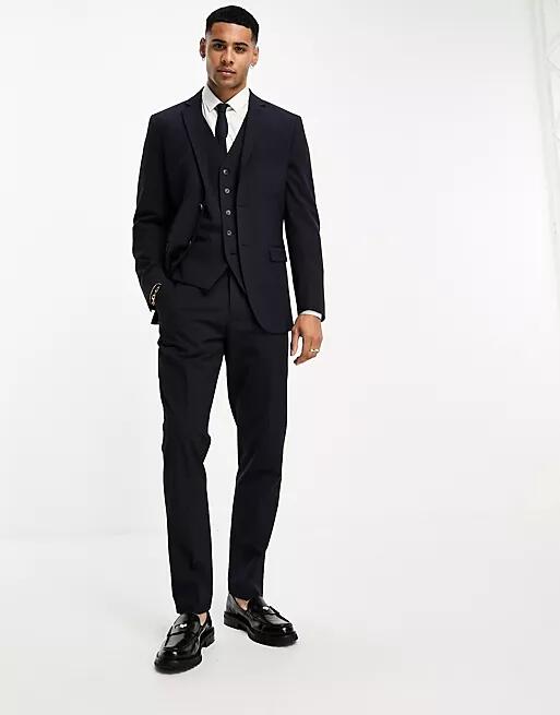 Selected Homme slim fit suit pants in navy Cover