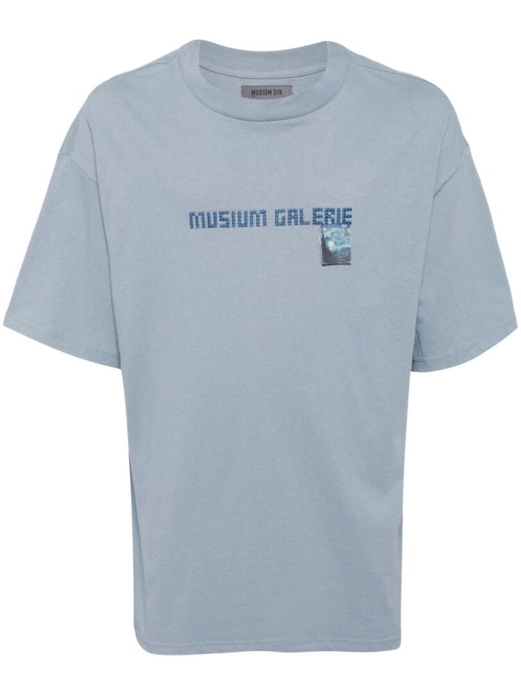 Musium Div. embroidered cotton t-shirt - Blue Cover