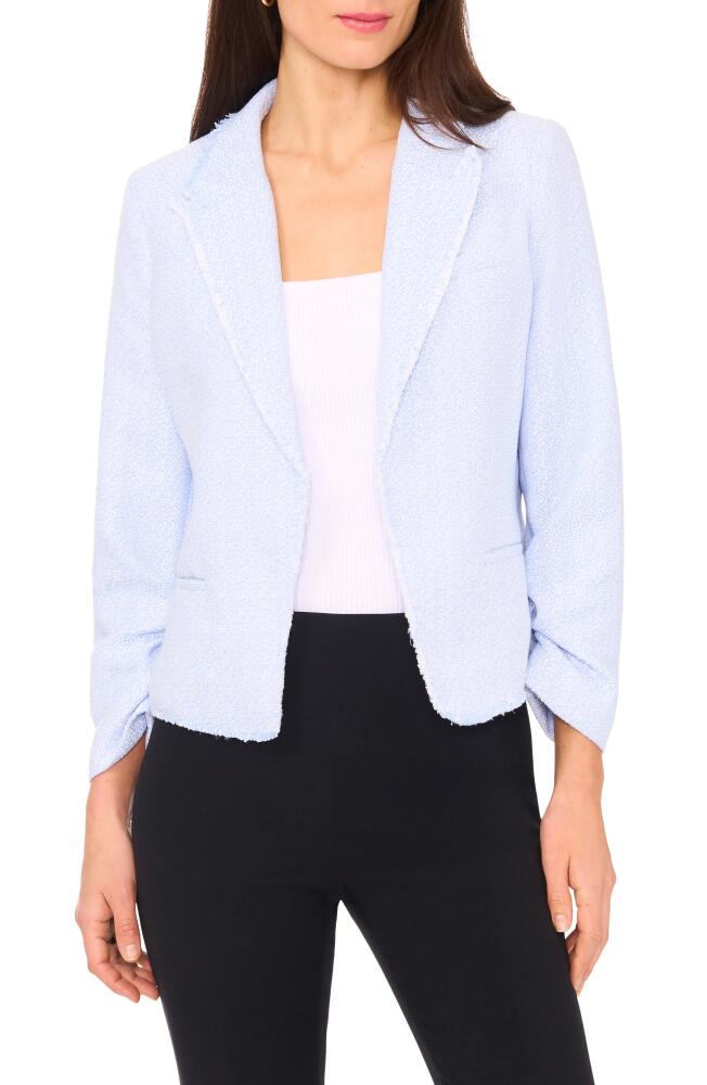 halogen(r) Raw Hem Crop Blazer in Placid Blue Cover