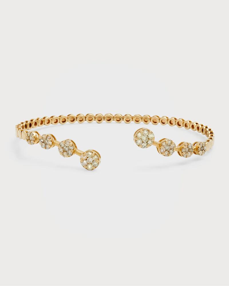 Siena Jewelry 14K Yellow Gold Diamond Flex Cuff Bracelet Cover