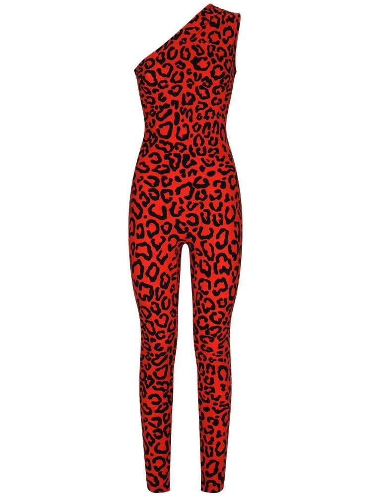 Dolce & Gabbana leopard-print one-shoulder jumpsuit - Red Cover